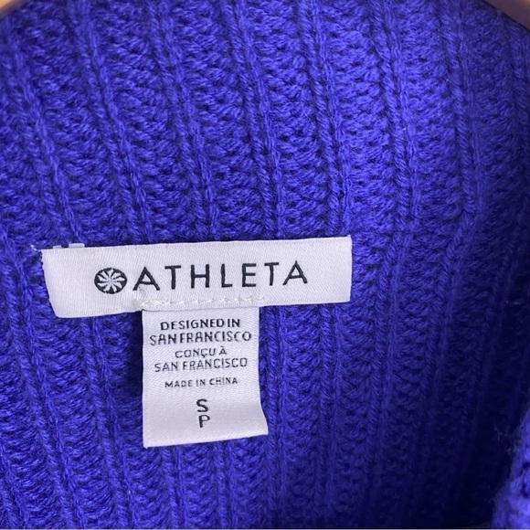 Athleta Azaela Sweater Knit Purple Blue Sz S Wool Cashmere‎ Blend Chunky 466769 - Picture 3 of 8